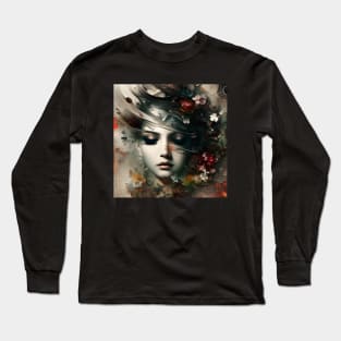 Beaux Animes Art, Beautiful Fantasy Anime Girl with flowers in her hair Design Long Sleeve T-Shirt